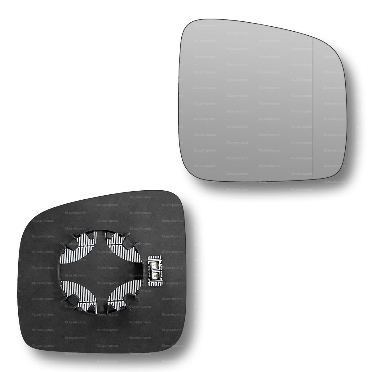 Replacement Wing Mirror Glass Right for VW Transporter 2003-2009 Clip-On Driver Off side Heated with Blind Spot