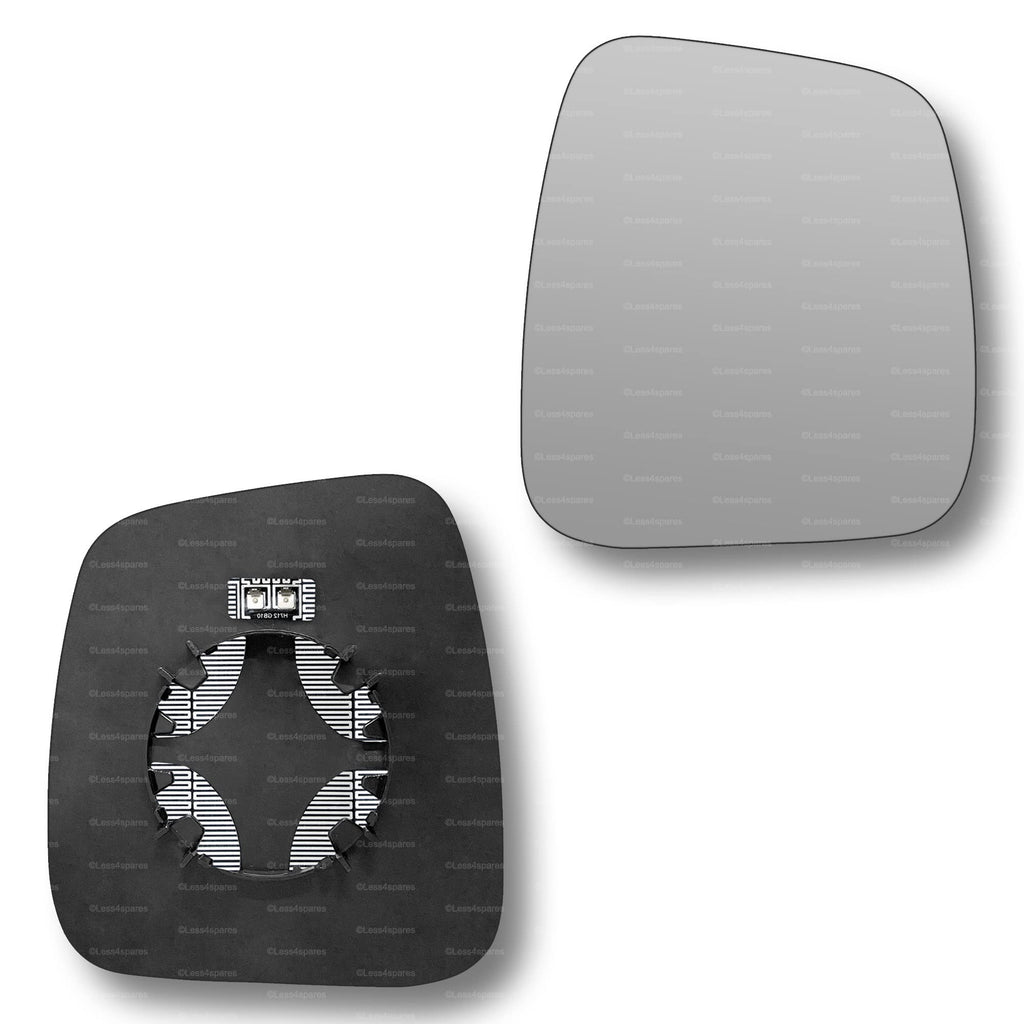 Replacement Wing Mirror Glass Right for Citroen Nemo 2008-2018 Clip-On Driver Off side Heated Convex
