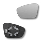 Replacement Wing Mirror Glass Left for VW Polo 2009-2017 Clip-On Passenger Near Side N/S Heated with Blind Spot