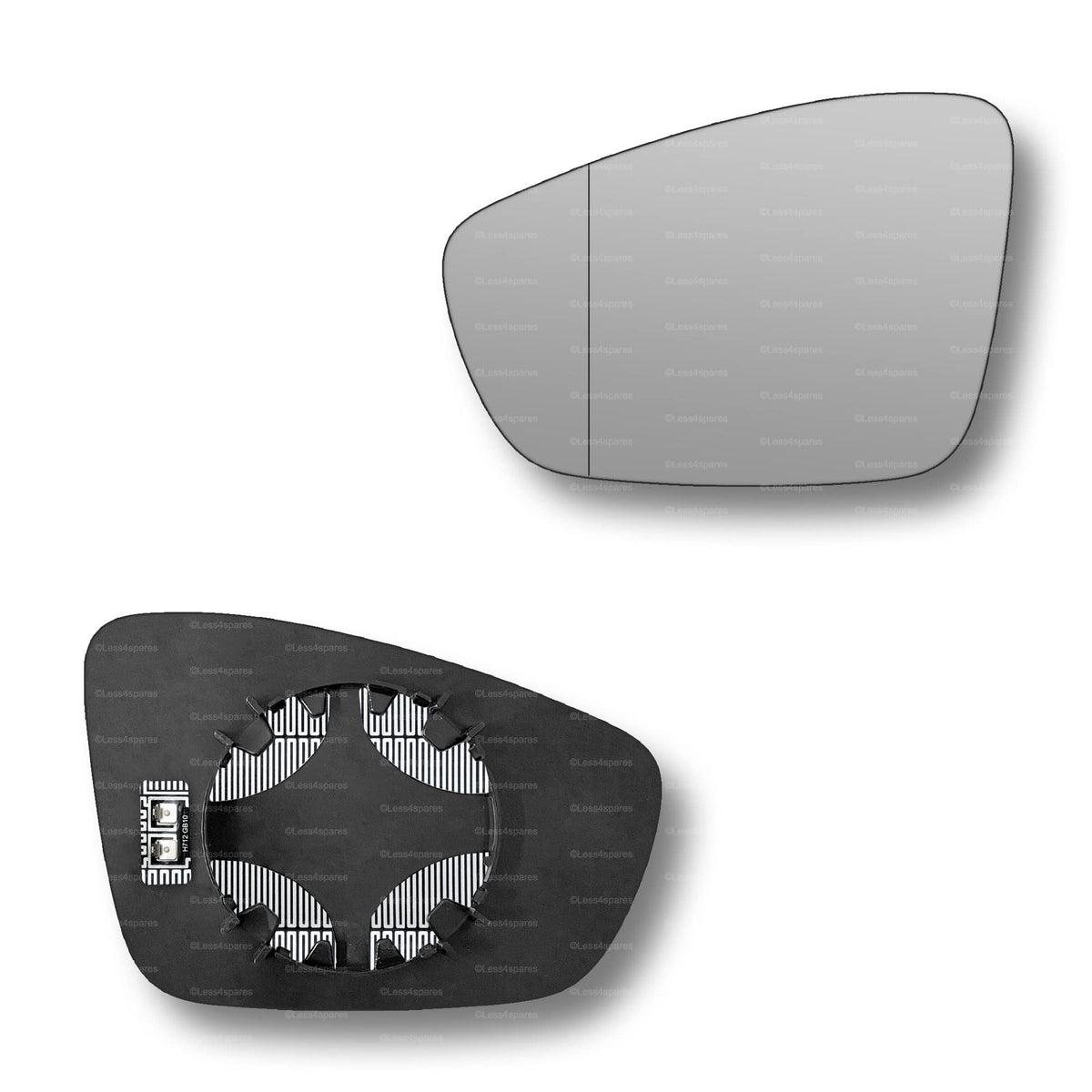 Replacement Wing Mirror Glass Left for VW Polo 2009-2017 Clip-On Passenger Near Side N/S Heated with Blind Spot