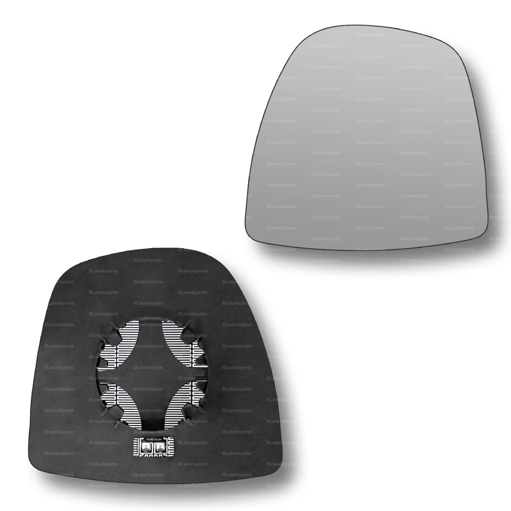 Replacement Wing Mirror Glass Left for Renault Trafic 2001-2014 Clip-On Passenger Near Side N/S Heated Convex
