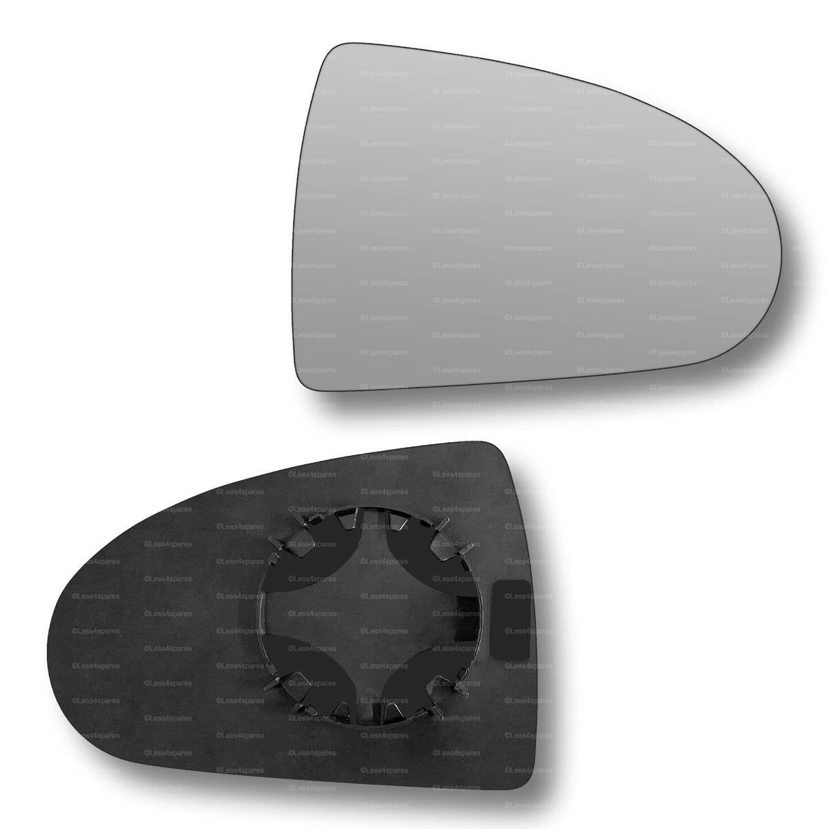 Replacement Wing Mirror Glass Right for Mitsubishi Colt 2004-2012 Clip-On Driver Off side Convex