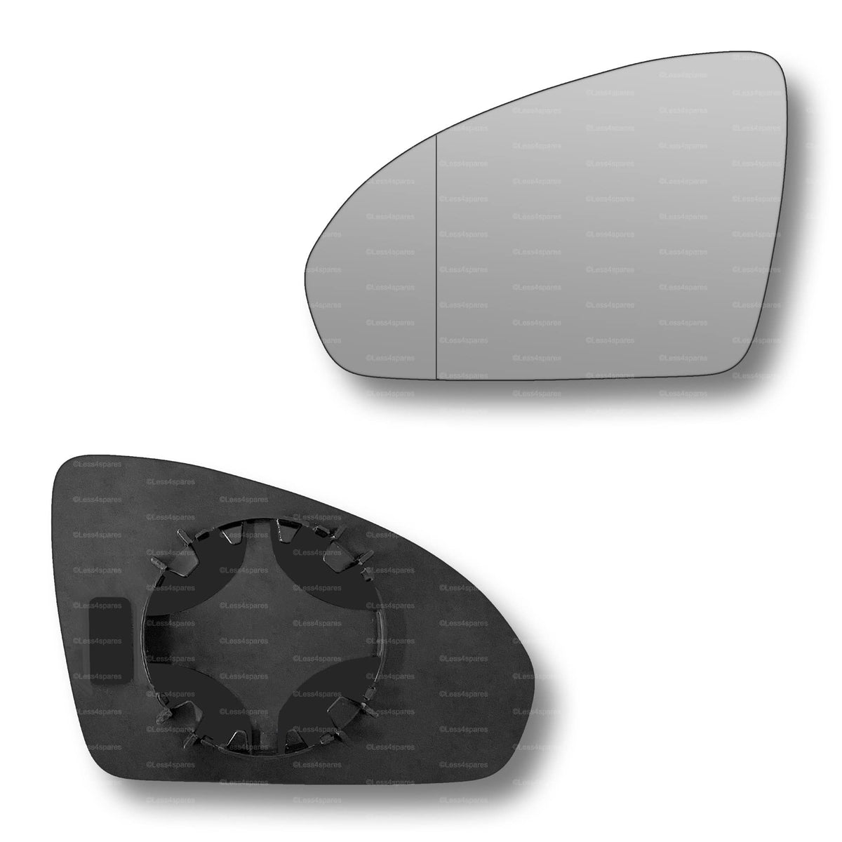 Replacement Wing Mirror Glass Left for Smart Fortwo 2007-2014 Clip-On Passenger Near Side N/S with Blind Spot