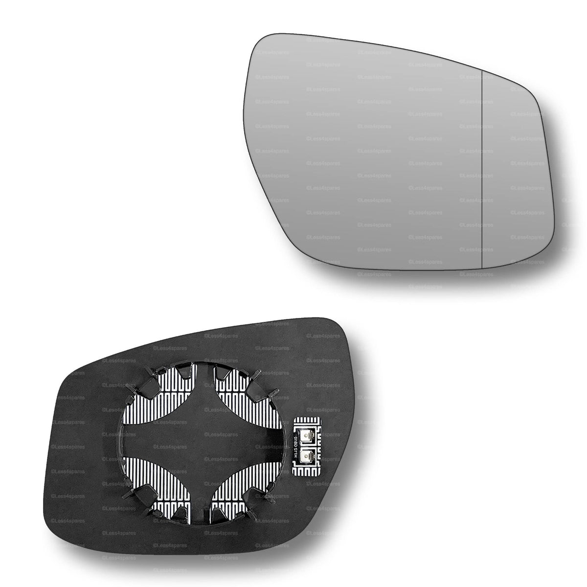 Replacement Wing Mirror Glass Right for Nissan Pulsar 2014-2019 Clip-On Driver Off side Heated with Blind Spot