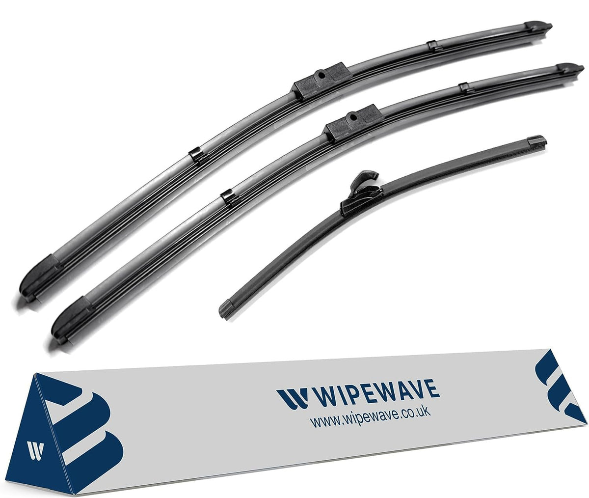 WipeWave Windscreen Wiper Blades for Renault Modus 2005-2008 Hatchback, 28" 26" 12" Front and rear Side pin, Rear Special