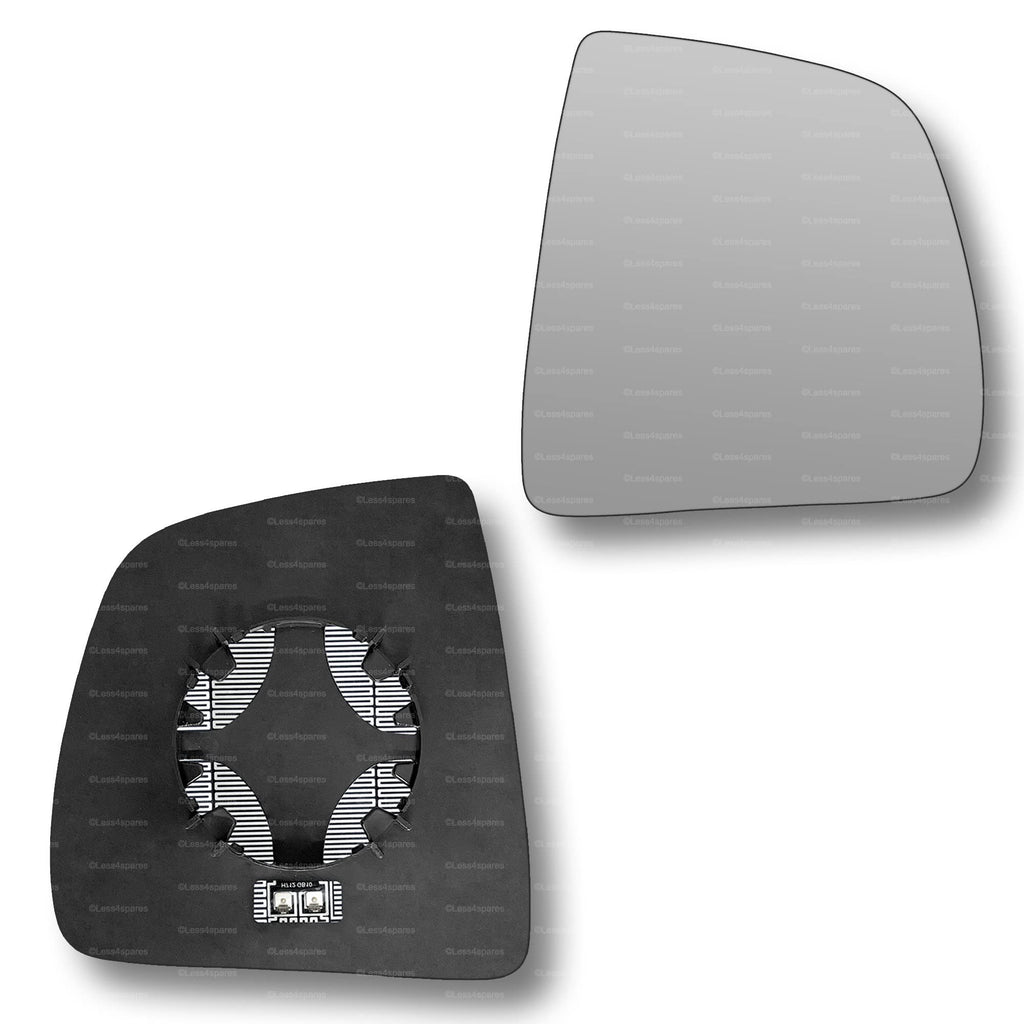 Replacement Wing Mirror Glass Right for Fiat Doblo 2010-2022 Clip-On Driver Off side Heated Convex