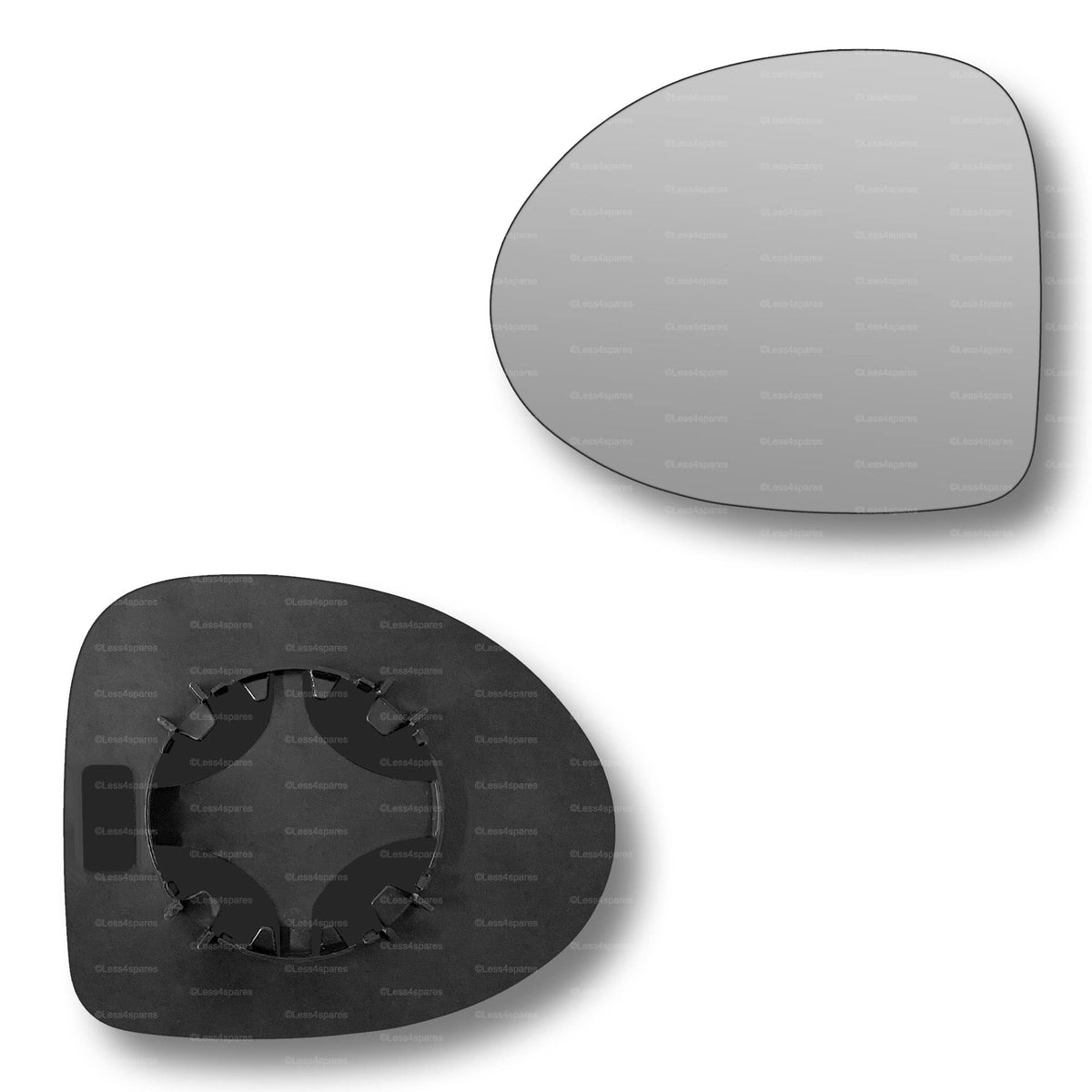 Replacement Wing Mirror Glass Left for Renault Twingo 2007-2010 Clip-On Passenger Near Side N/S Convex