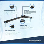 WipeWave Windscreen Wiper Blades for Citroen C4 Grand Picasso 2013-2015, 26" 30" Front Push Button Pinch Tab Button Arm - image 3
