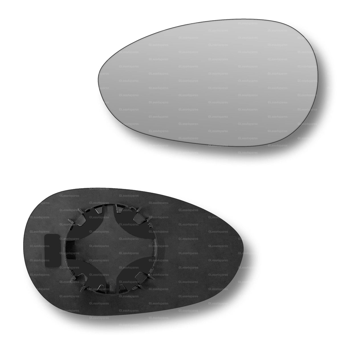Replacement Wing Mirror Glass Left for Fiat Grande Punto 2005-2018 Clip-On Passenger Near Side N/S Convex