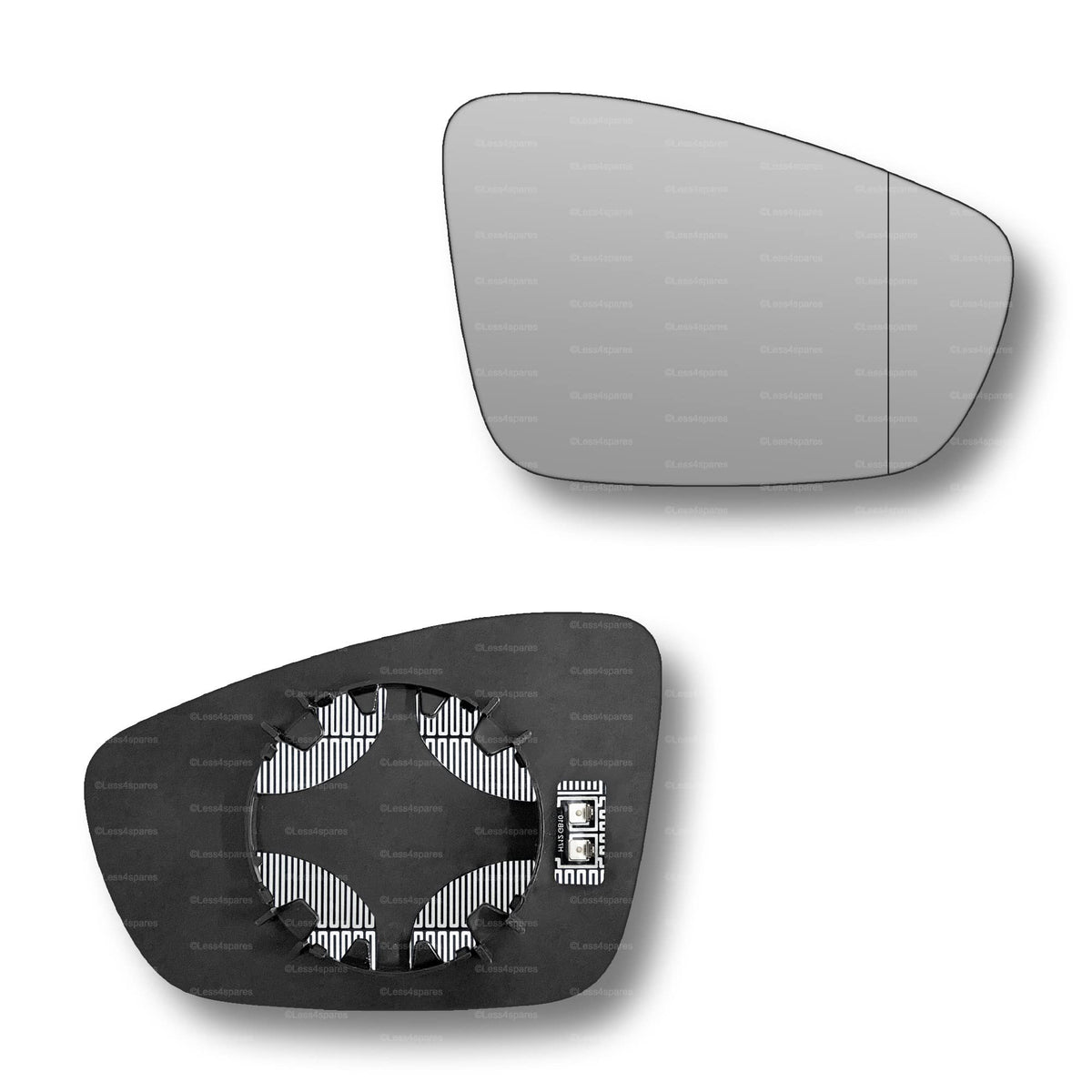 Replacement Wing Mirror Glass Right for VW Polo 2009-2017 Clip-On Driver Off side Heated with Blind Spot
