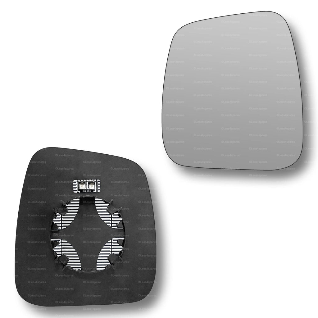 Replacement Wing Mirror Glass Left for Citroen Nemo 2008-2018 Clip-On Passenger Near Side N/S Heated Convex