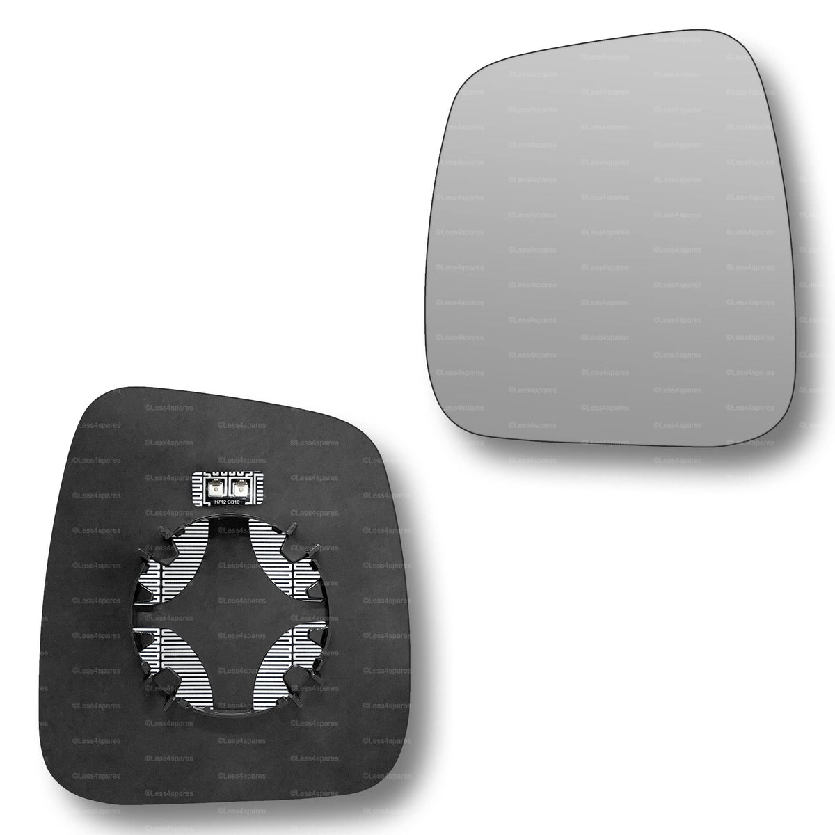 Replacement Wing Mirror Glass Left for Citroen Nemo 2008-2018 Clip-On Passenger Near Side N/S Heated Convex