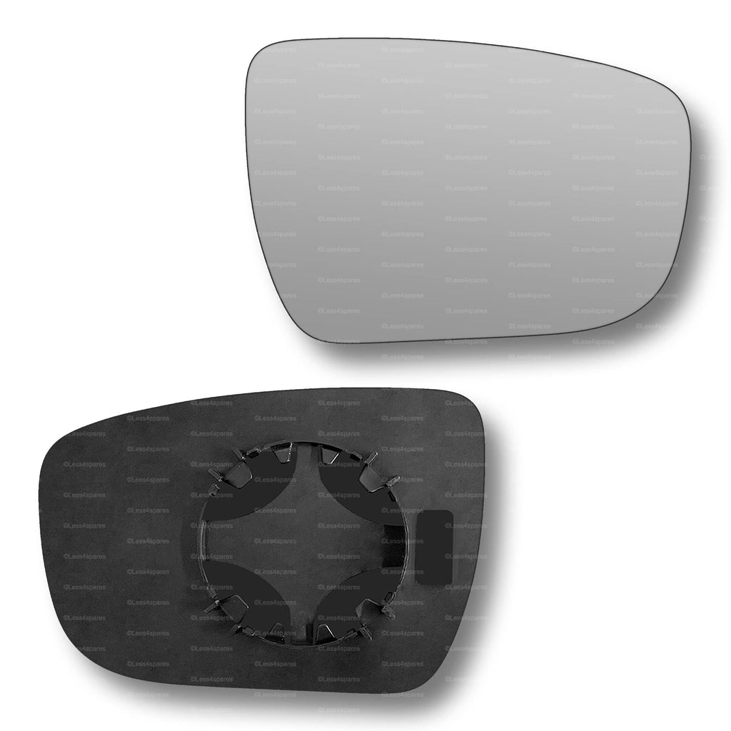 Replacement Wing Mirror Glass Right for Nissan Qashqai 2014-2021 Clip-On Driver Off side Convex