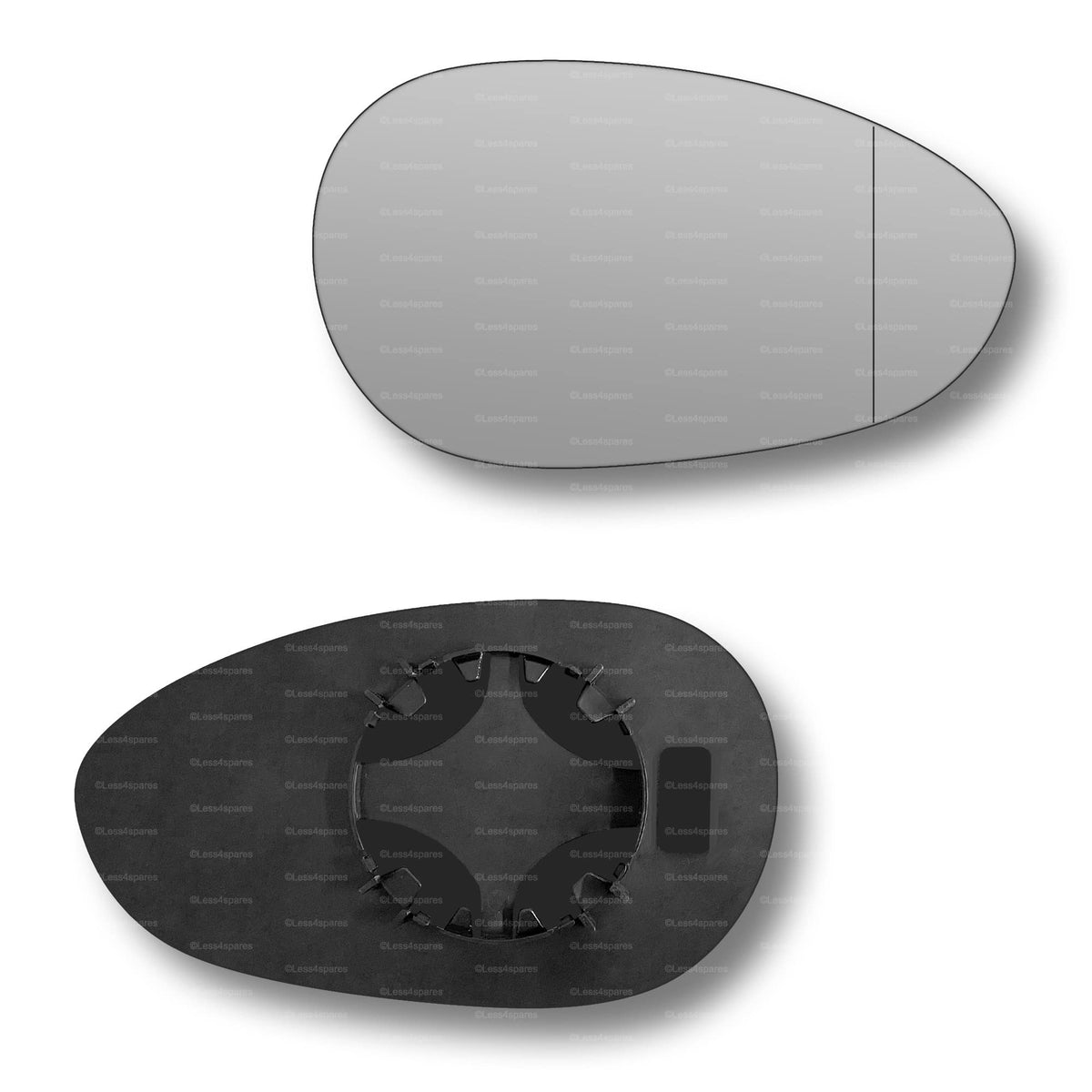 Replacement Wing Mirror Glass Right for Fiat 500 2007-2022 Clip-On Driver Off side with Blind Spot