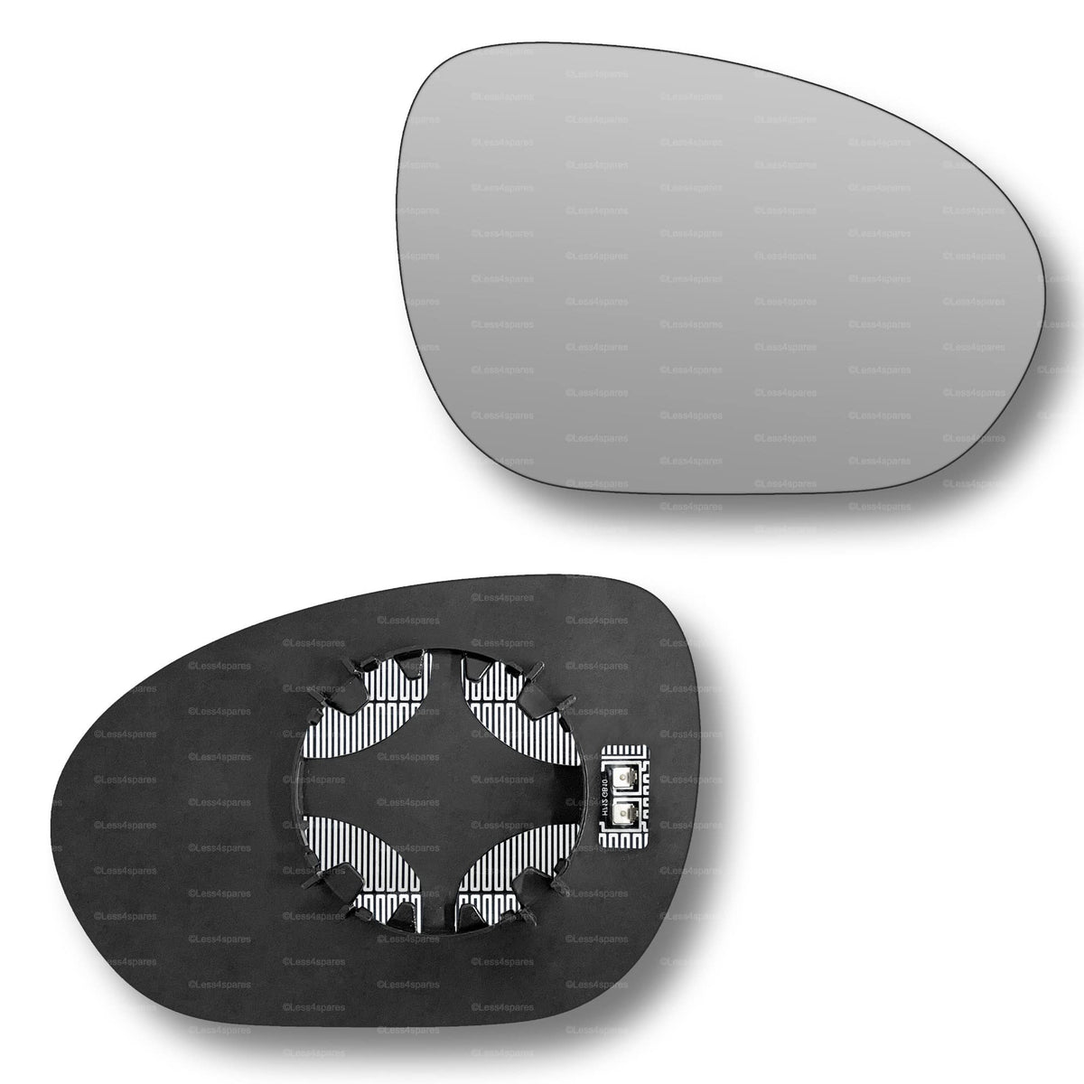 Replacement Wing Mirror Glass Right for Nissan Cube 2010-2014 Clip-On Driver Off side Heated Convex