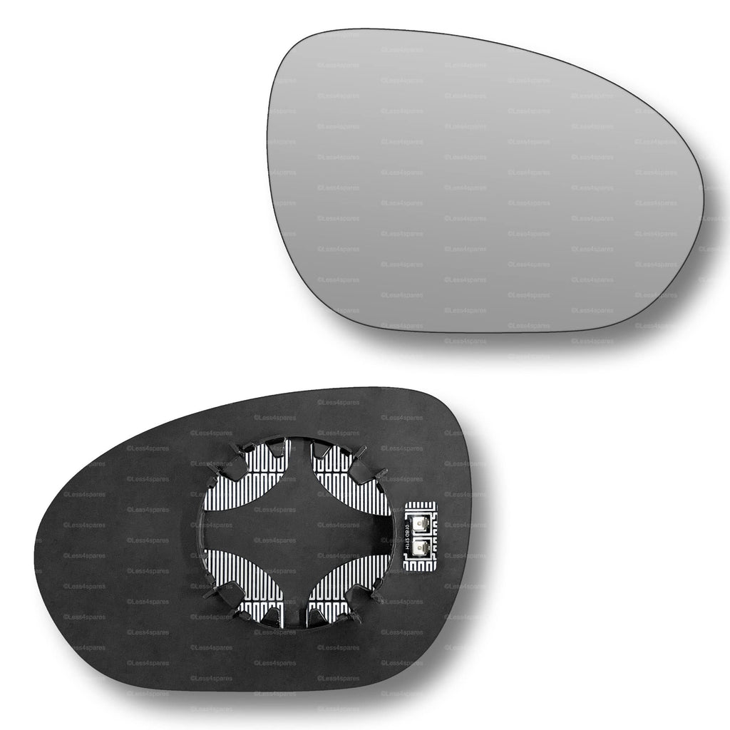 Replacement Wing Mirror Glass Right for Nissan Juke 2011-2014 Clip-On Driver Off side Heated Convex