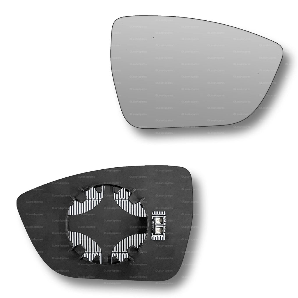 Replacement Wing Mirror Glass Right for Seat Tarraco 2018-2022 Clip-On Driver Off side Heated Convex
