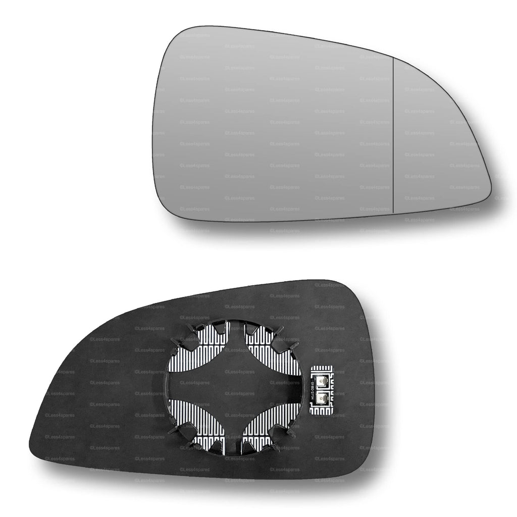 Replacement Wing Mirror Glass Right for Vauxhall Astra 2009-2010 Clip-On Driver Off side Heated with Blind Spot