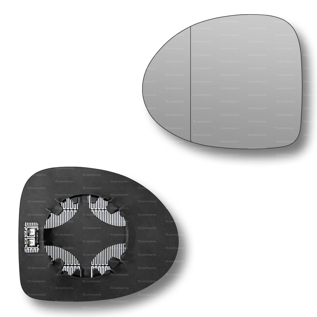 Replacement Wing Mirror Glass Left for Renault Twingo 2007-2010 Clip-On Passenger Near Side N/S Heated with Blind Spot