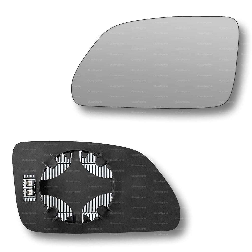 Replacement Wing Mirror Glass Left for VW Polo 2005-2009 Clip-On Passenger Near Side N/S Heated Convex