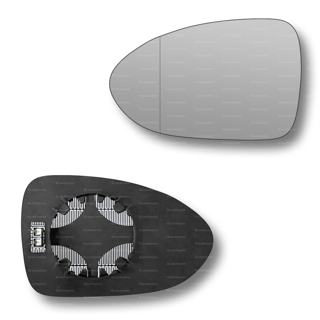 Replacement Wing Mirror Glass Left for Kia Rio 2011-2017 Clip-On Passenger Near Side N/S Heated with Blind Spot