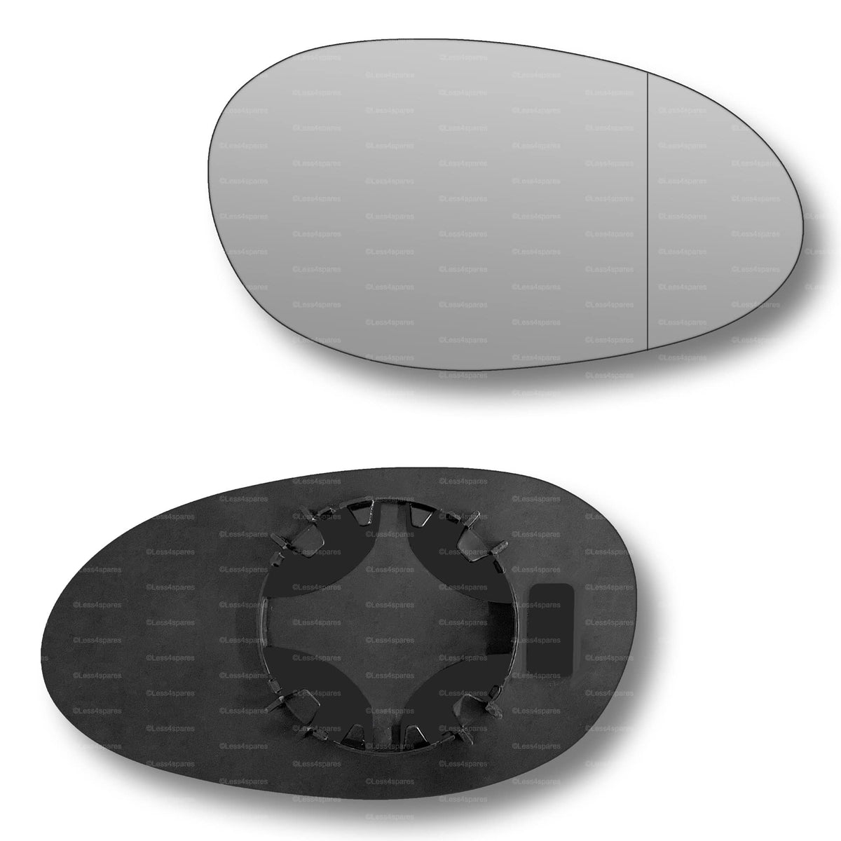 Replacement Wing Mirror Glass Right for Smart City Coupe, Fortwo, Roadster 1998-2007 Clip-On Driver Off side with Blind Spot