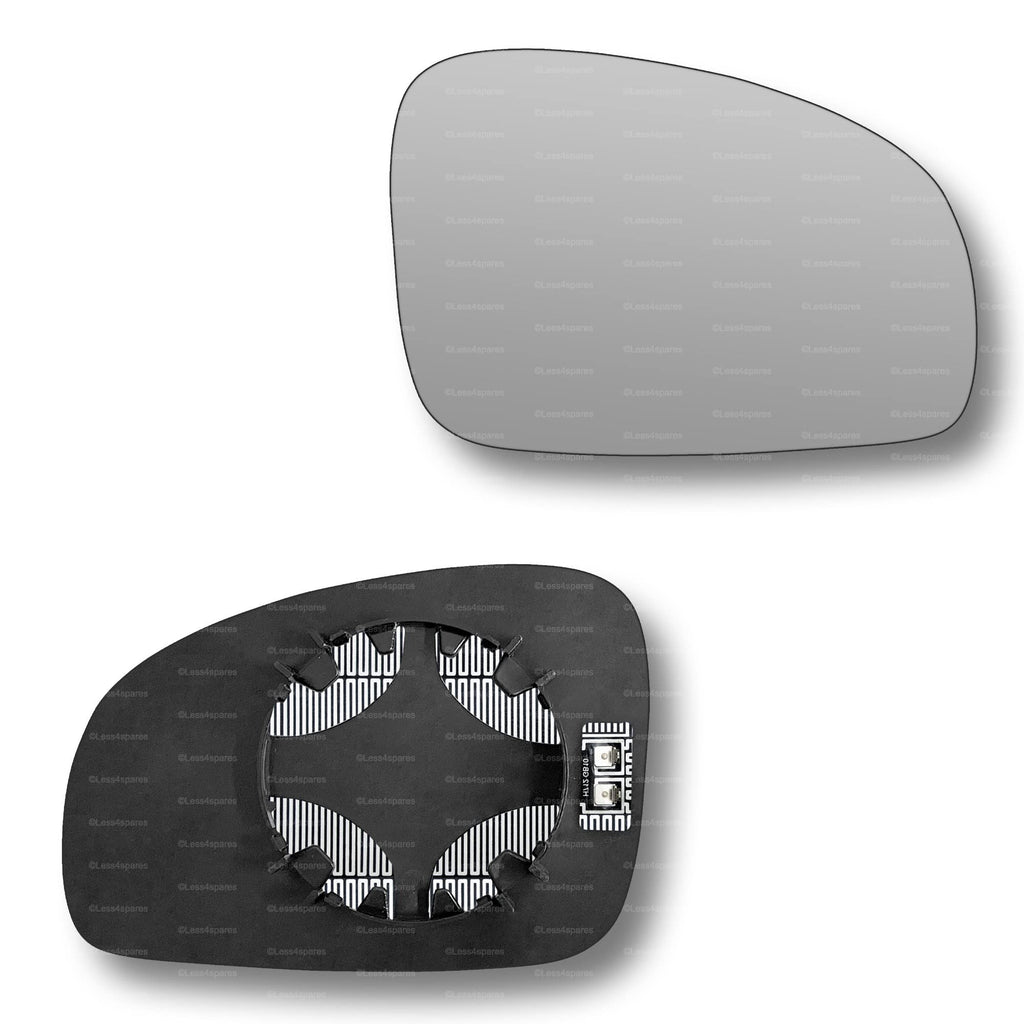 Replacement Wing Mirror Glass Right for Skoda Roomster 2006-2015 Clip-On Driver Off side Heated Convex