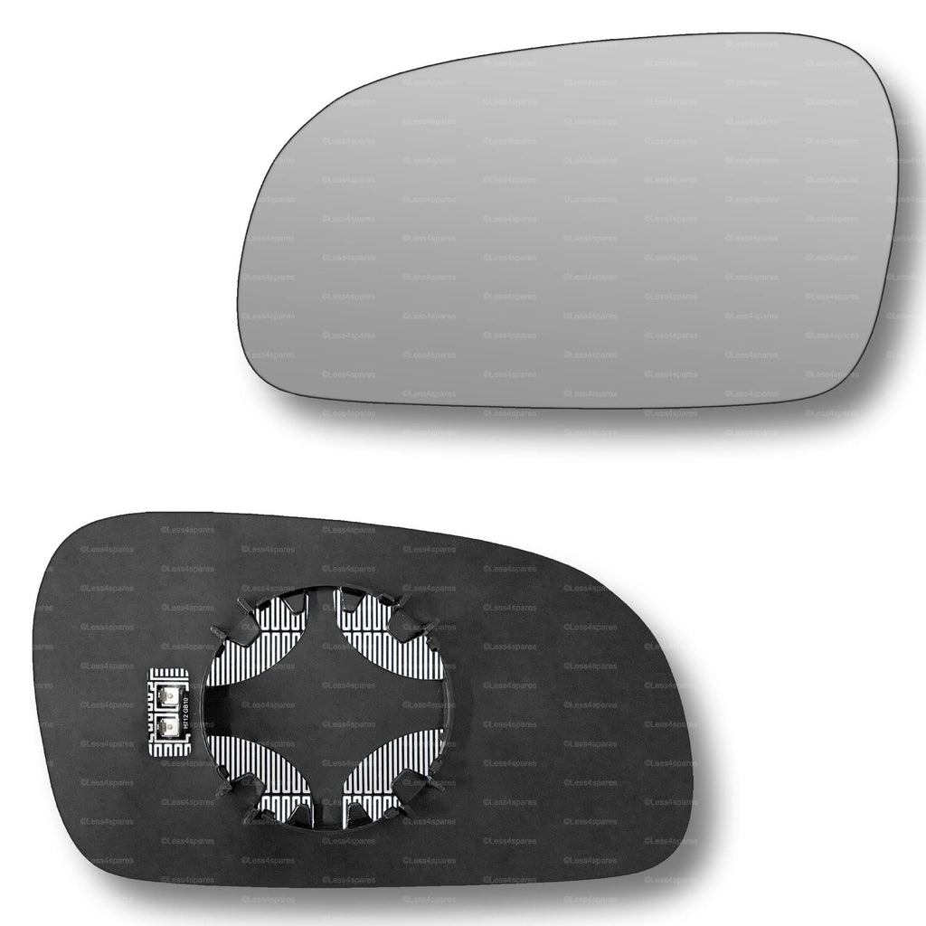 Replacement Wing Mirror Glass Left for VW Fox 2003-2011 Clip-On Passenger Near Side N/S Heated Convex