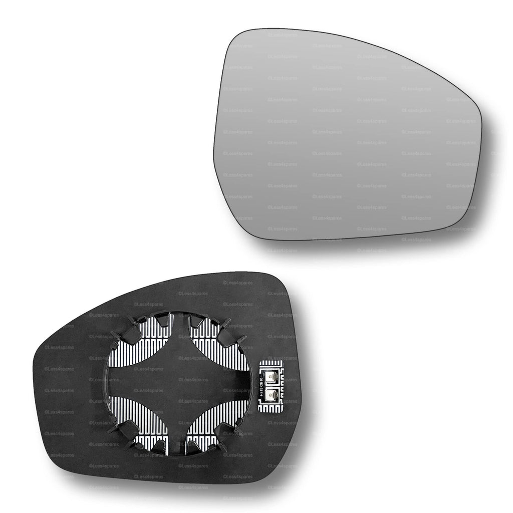 Replacement Wing Mirror Glass Right for Jaguar F-Pace 2016-2022 Clip-On Driver Off side Heated Convex