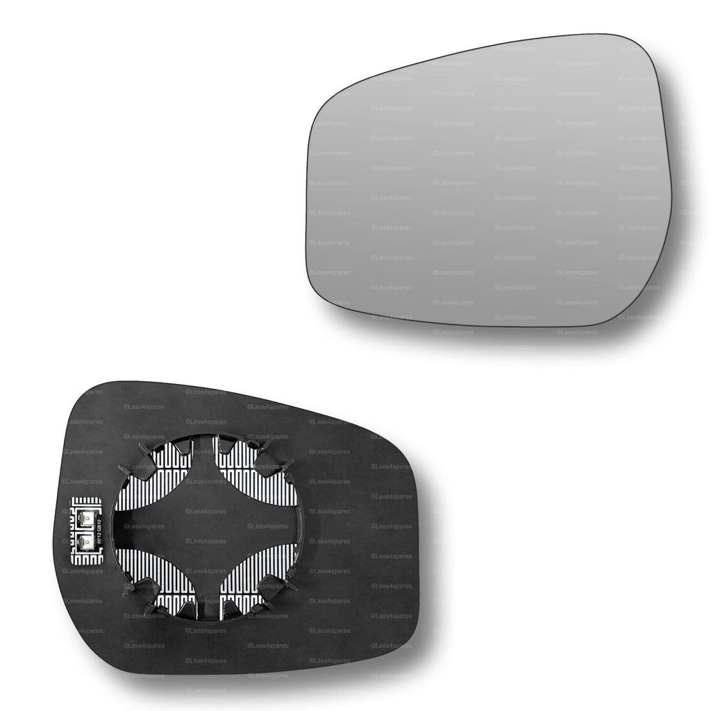 Replacement Wing Mirror Glass Left for Nissan Note 2013-2017 Clip-On Passenger Near Side N/S Heated Convex