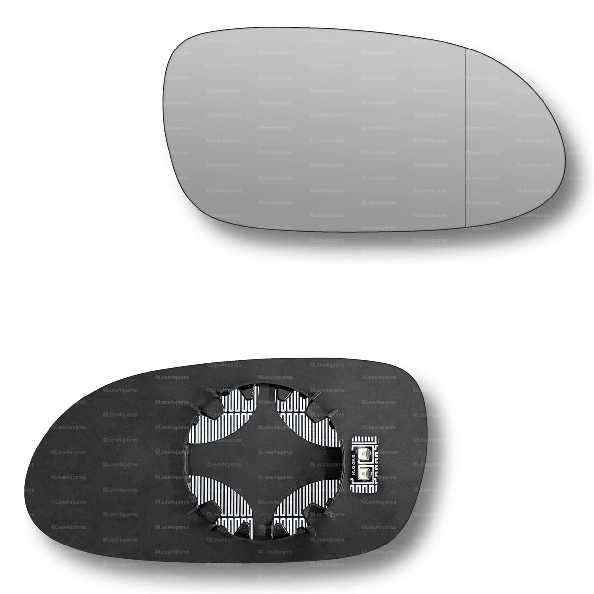 Replacement Wing Mirror Glass Right for Mercedes SL 1998-2003 Clip-On Driver Off side Heated with Blind Spot