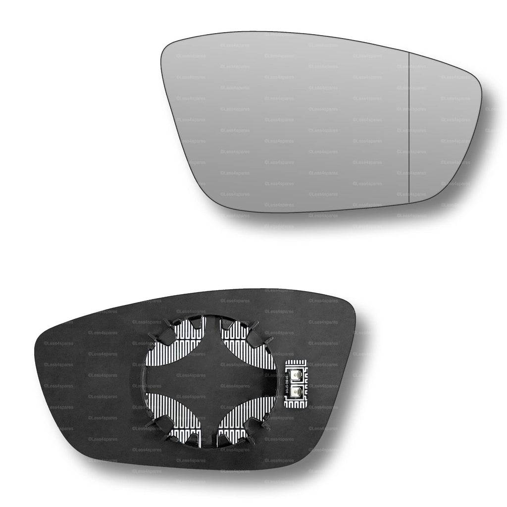 Replacement Wing Mirror Glass Right for Peugeot 208 2019-2022 Clip-On Driver Off side Heated with Blind Spot