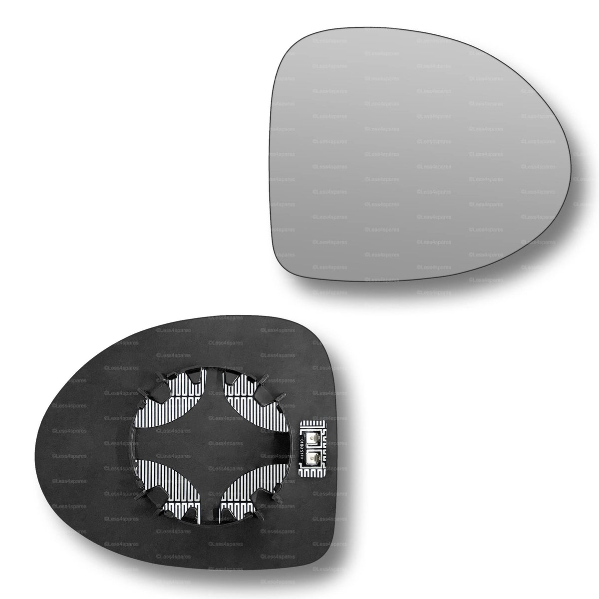 Replacement Wing Mirror Glass Right for Renault Twingo 2007-2010 Clip-On Driver Off side Heated Convex