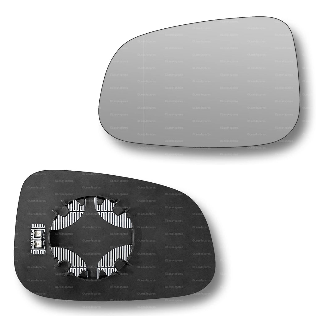 Replacement Wing Mirror Glass Left for Jaguar X-Type 2008-2009 Clip-On Passenger Near Side N/S Heated with Blind Spot