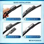 WipeWave Windscreen Wiper Blades for Mercedes GLE 2019-2023 Hatchback, 26" 19" Front Push Button TypeE - image 6