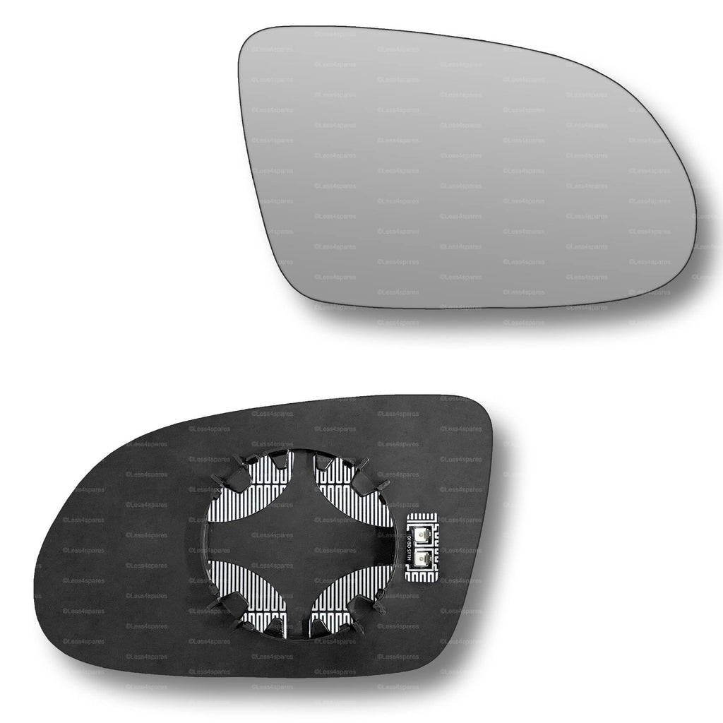 Replacement Wing Mirror Glass Right for Audi A8 2010-2017 Clip-On Driver Off side Heated Convex