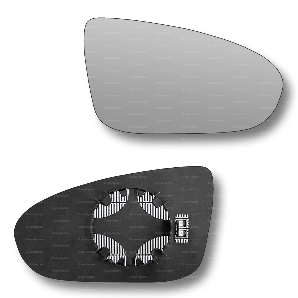Replacement Wing Mirror Glass Right for Vauxhall Meriva 2010-2017 Clip-On Driver Off side Heated Convex