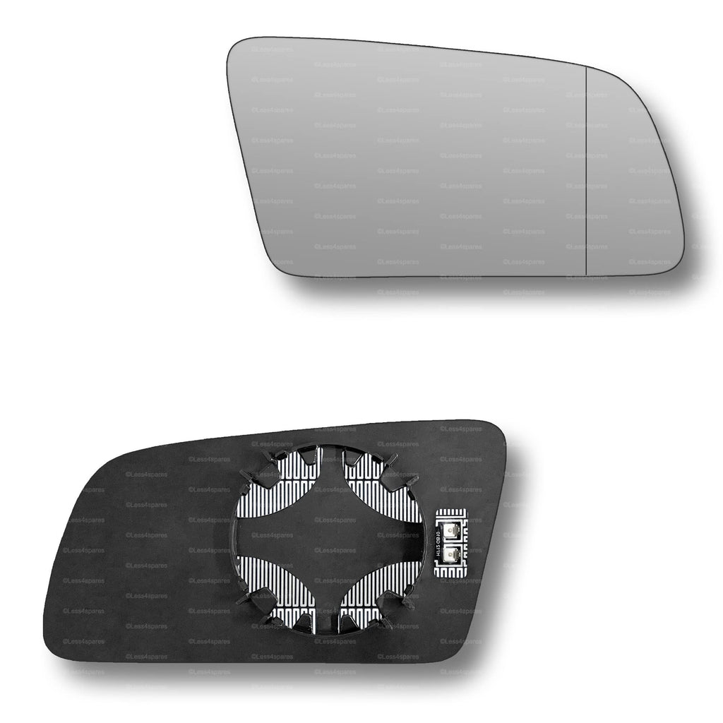 Replacement Wing Mirror Glass Right for BMW 5 Series 6 Series 2003-2010 Clip-On Driver Off side Heated with Blind Spot