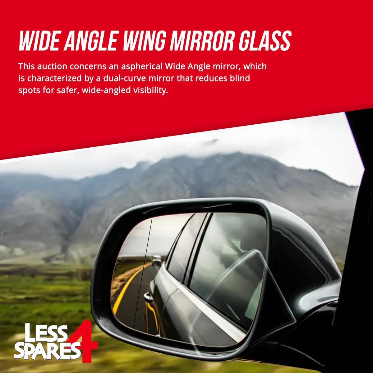 Wing Mirror Glass Right for BMW X5 (F15) 2013-2018 Stick-On Driver Off Side with Blind Spot - image 2