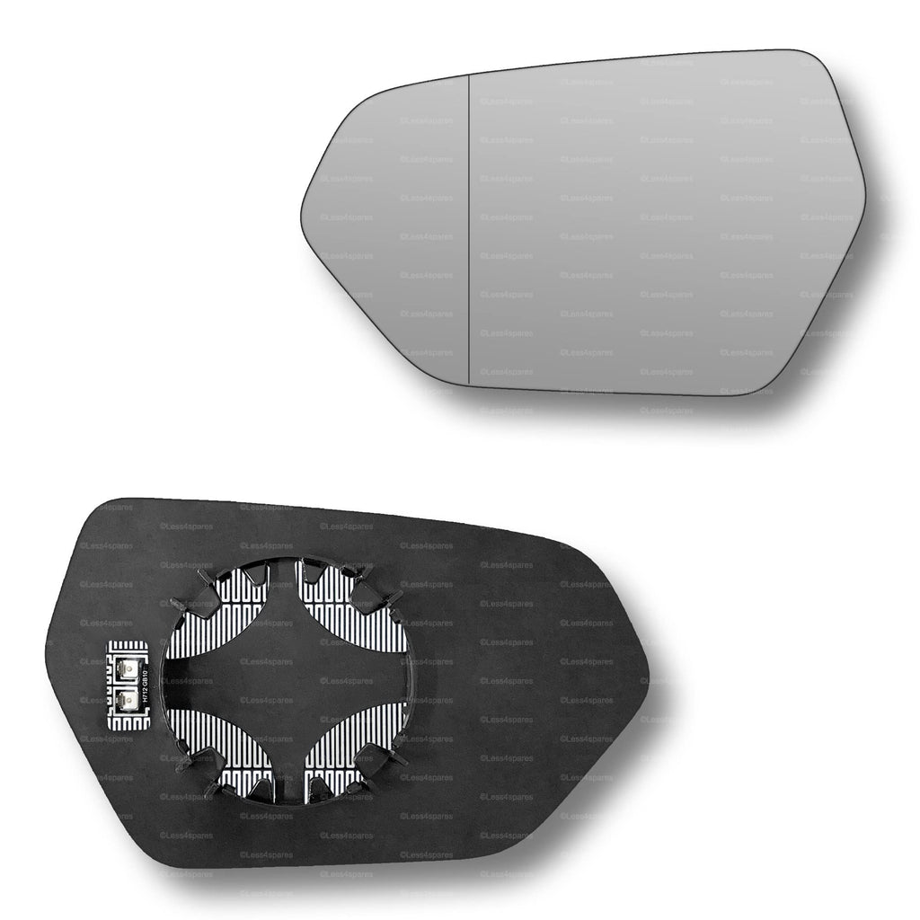 Replacement Wing Mirror Glass Left for Cupra Leon 2020-2022 Clip-On Passenger Near Side N/S Heated with Blind Spot