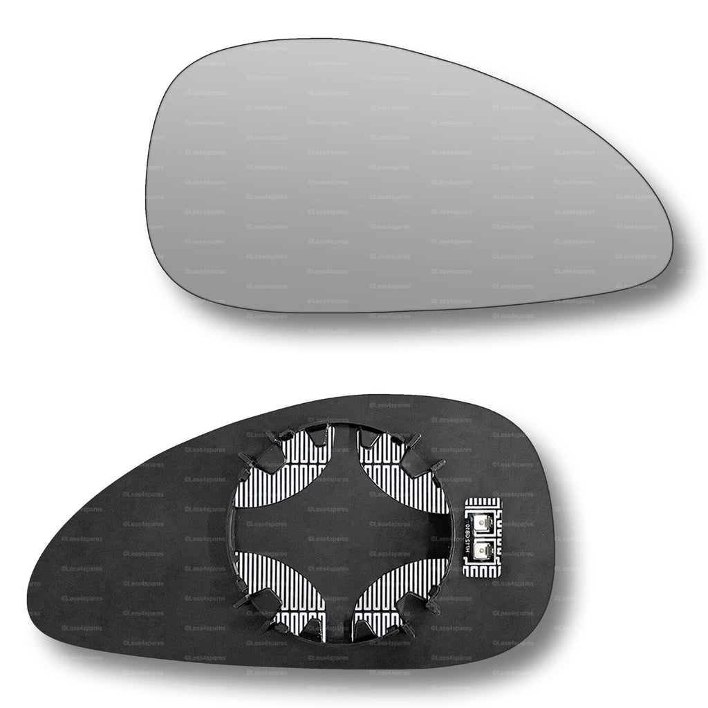 Replacement Wing Mirror Glass Right for Citroen C4 2004-2009 Clip-On Driver Off side Heated Convex