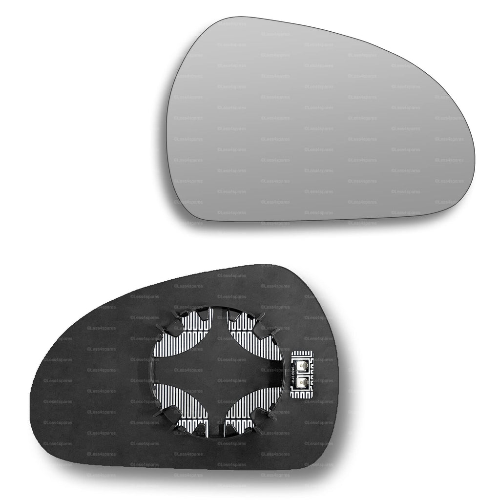 Replacement Wing Mirror Glass Right for Peugeot 207 2006-2012 Clip-On Driver Off side Heated Convex