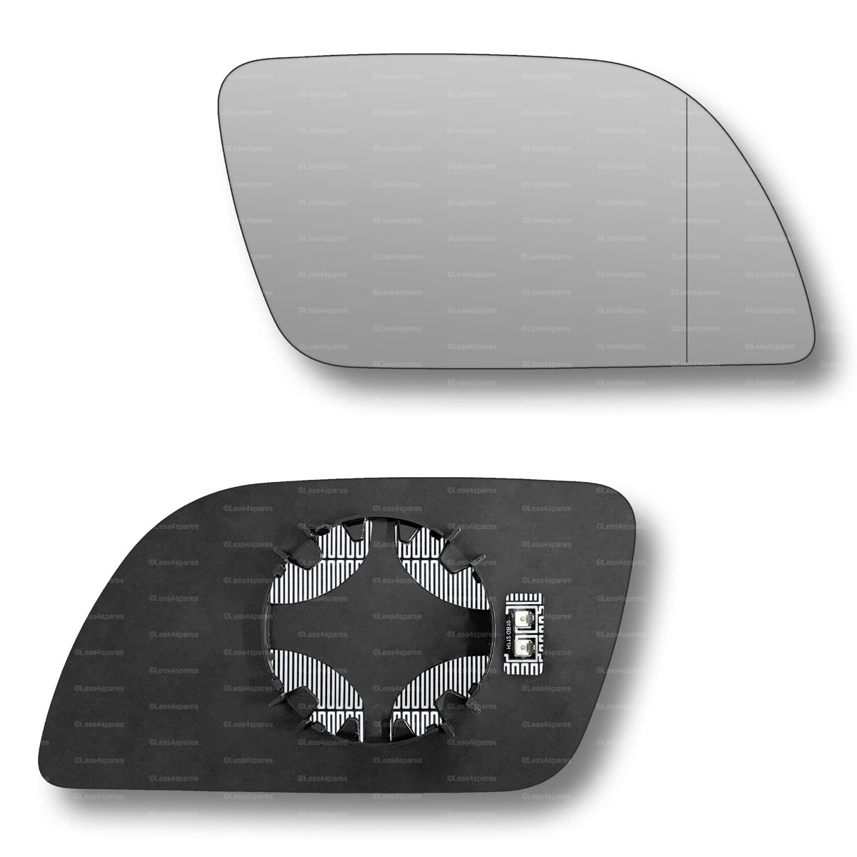 Replacement Wing Mirror Glass Right for VW Polo 2002-2005 Clip-On Driver Off side Heated with Blind Spot
