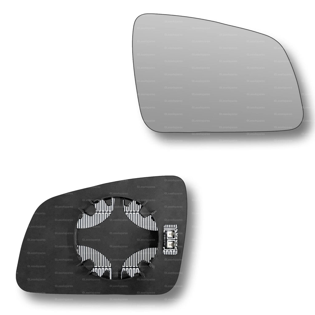 Replacement Wing Mirror Glass Right for Mercedes C-Class 2007-2008 Clip-On Driver Off side Heated Convex