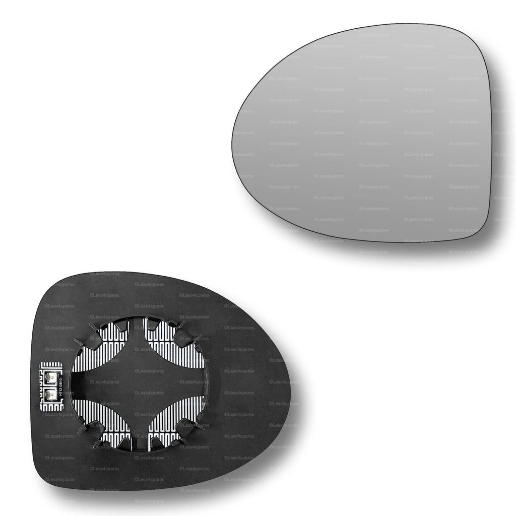Replacement Wing Mirror Glass Left for Renault Wind 2010-2015 Clip-On Passenger Near Side N/S Heated Convex