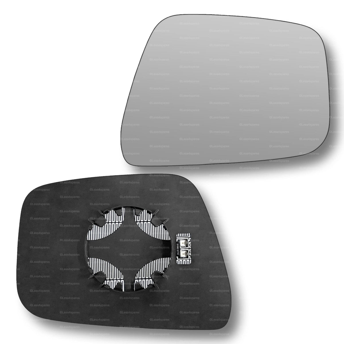 Replacement Wing Mirror Glass Right for Nissan Navara 2007-2015 Clip-On Driver Off side Heated Convex
