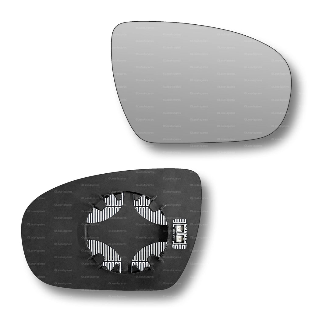 Replacement Wing Mirror Glass Right for Hyundai i20 2014-2020 Clip-On Driver Off side Heated Convex