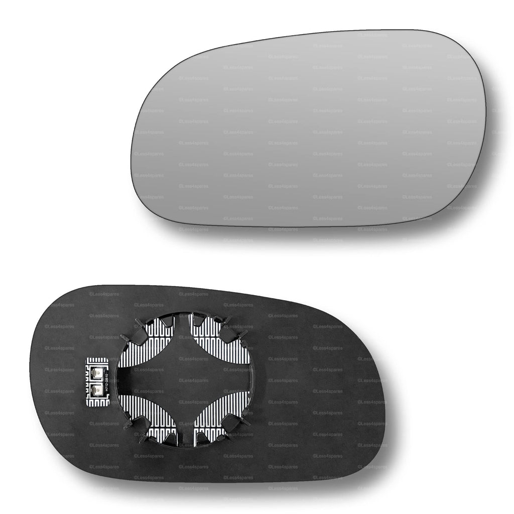 Replacement Wing Mirror Glass Left for Mitsubishi Carisma 1995-2006 Clip-On Passenger Near Side N/S Heated Convex