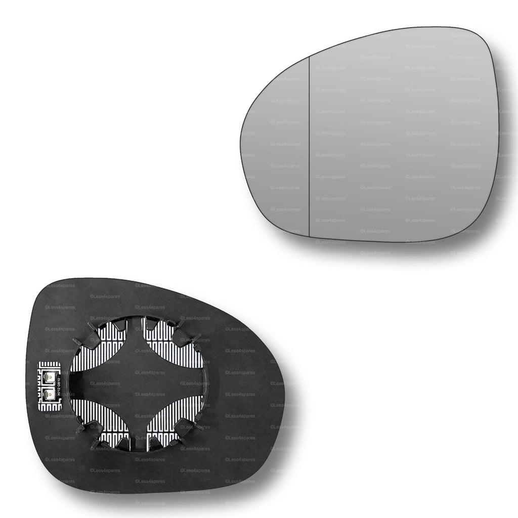 Replacement Wing Mirror Glass Left for Fiat 500x 2015-2022 Clip-On Passenger Near Side N/S Heated with Blind Spot
