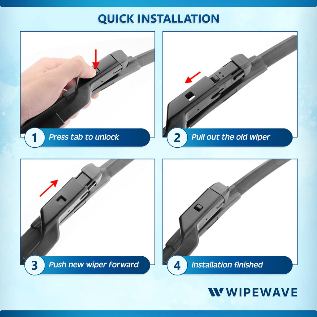 WipeWave Windscreen Wiper Blades for Audi Q3 2018-2023 SUV, 24" 20" Front SlimTop - image 6